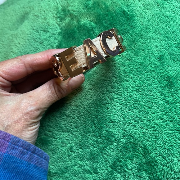 Peace Faux Leather Bracelet Cuff - Picture 6 of 7